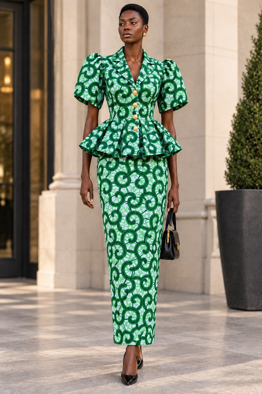 LADE AFRICAN PRINT SKIRT SET