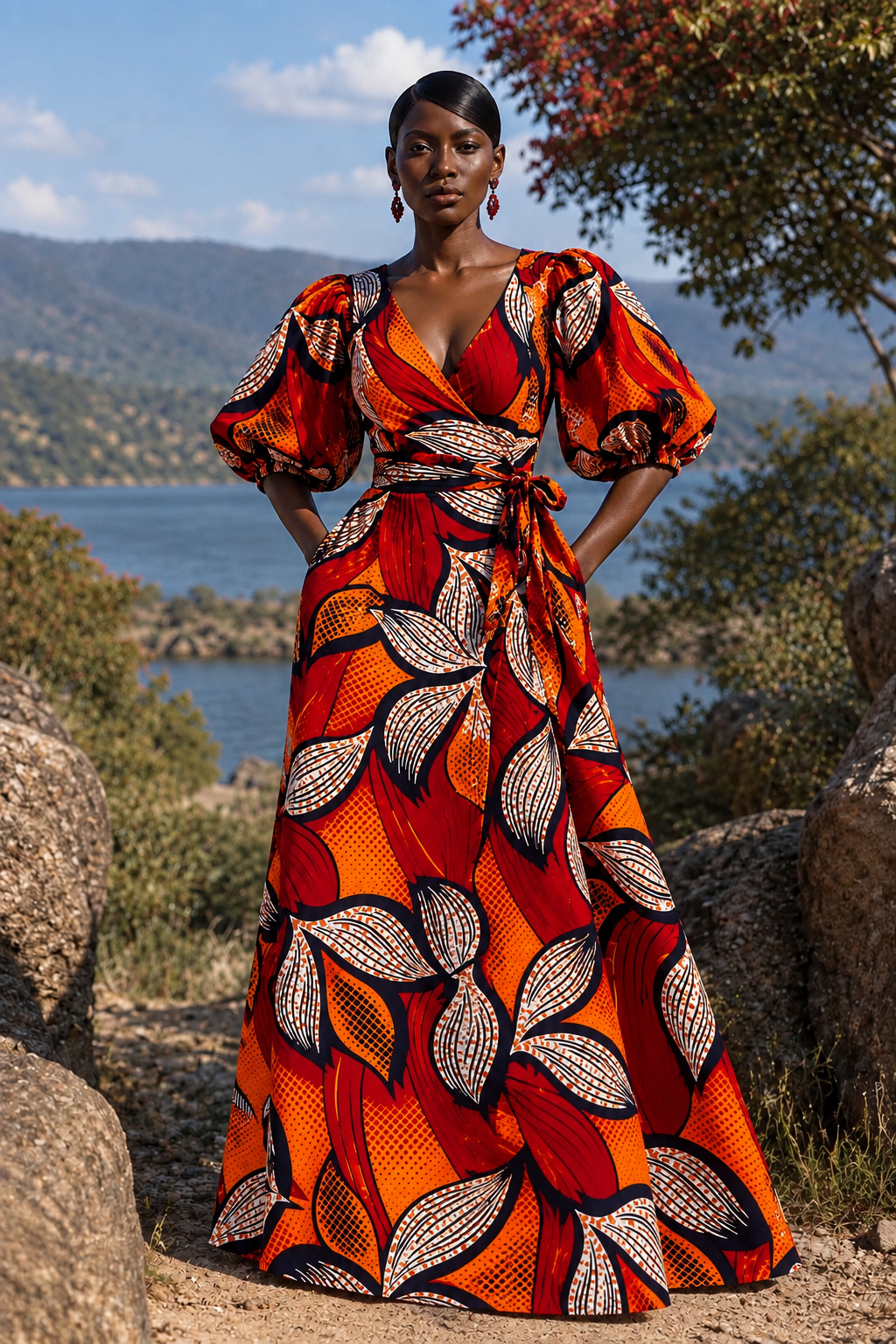 ZUZU AFRICAN PRINT MAXI DRESS