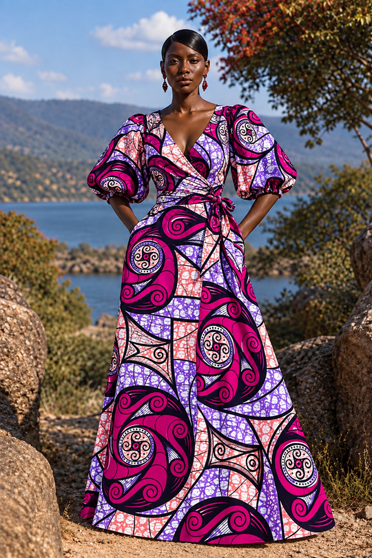 ZUZU AFRICAN PRINT MAXI DRESS