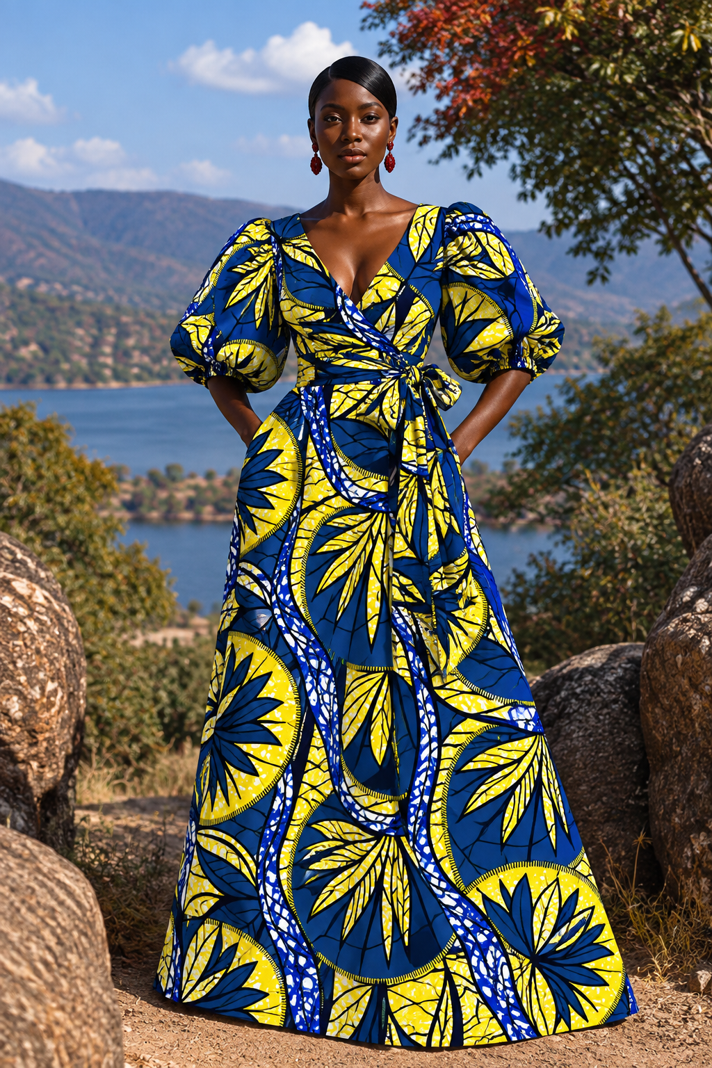ZUZU AFRICAN PRINT MAXI DRESS