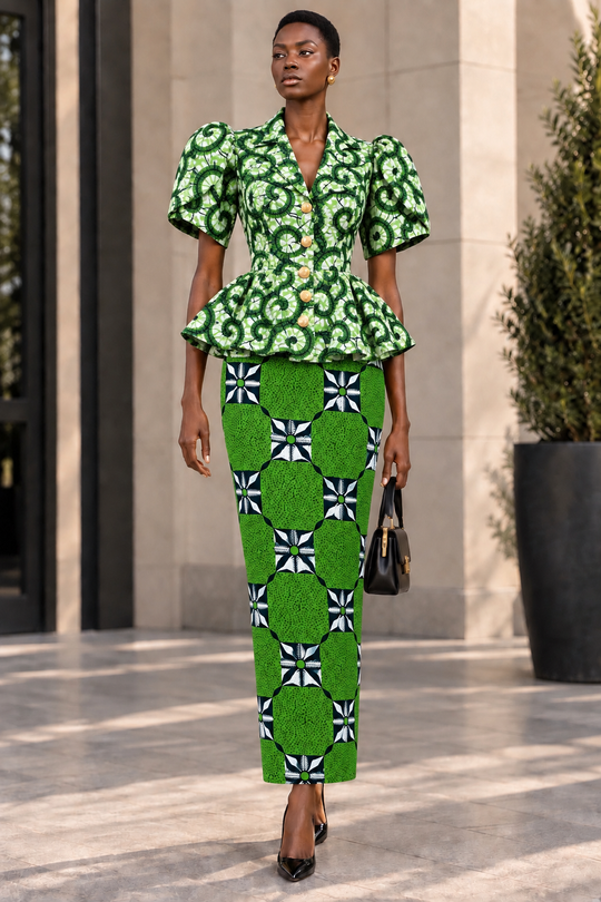 LADE AFRICAN PRINT SKIRT SET