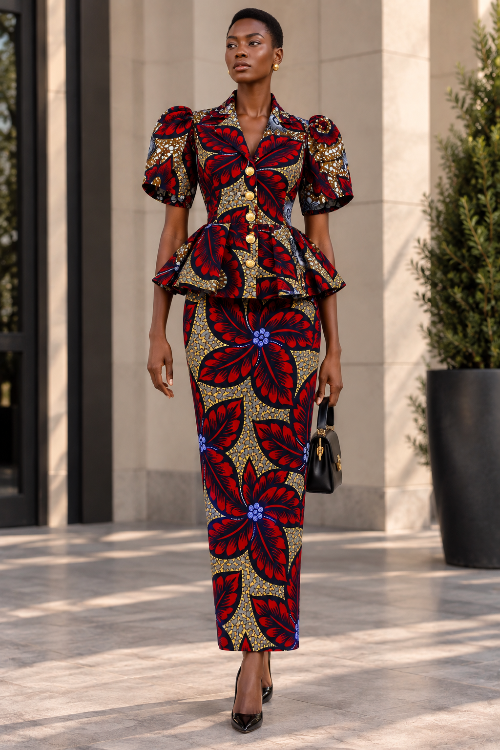 LADE AFRICAN PRINT SKIRT SET