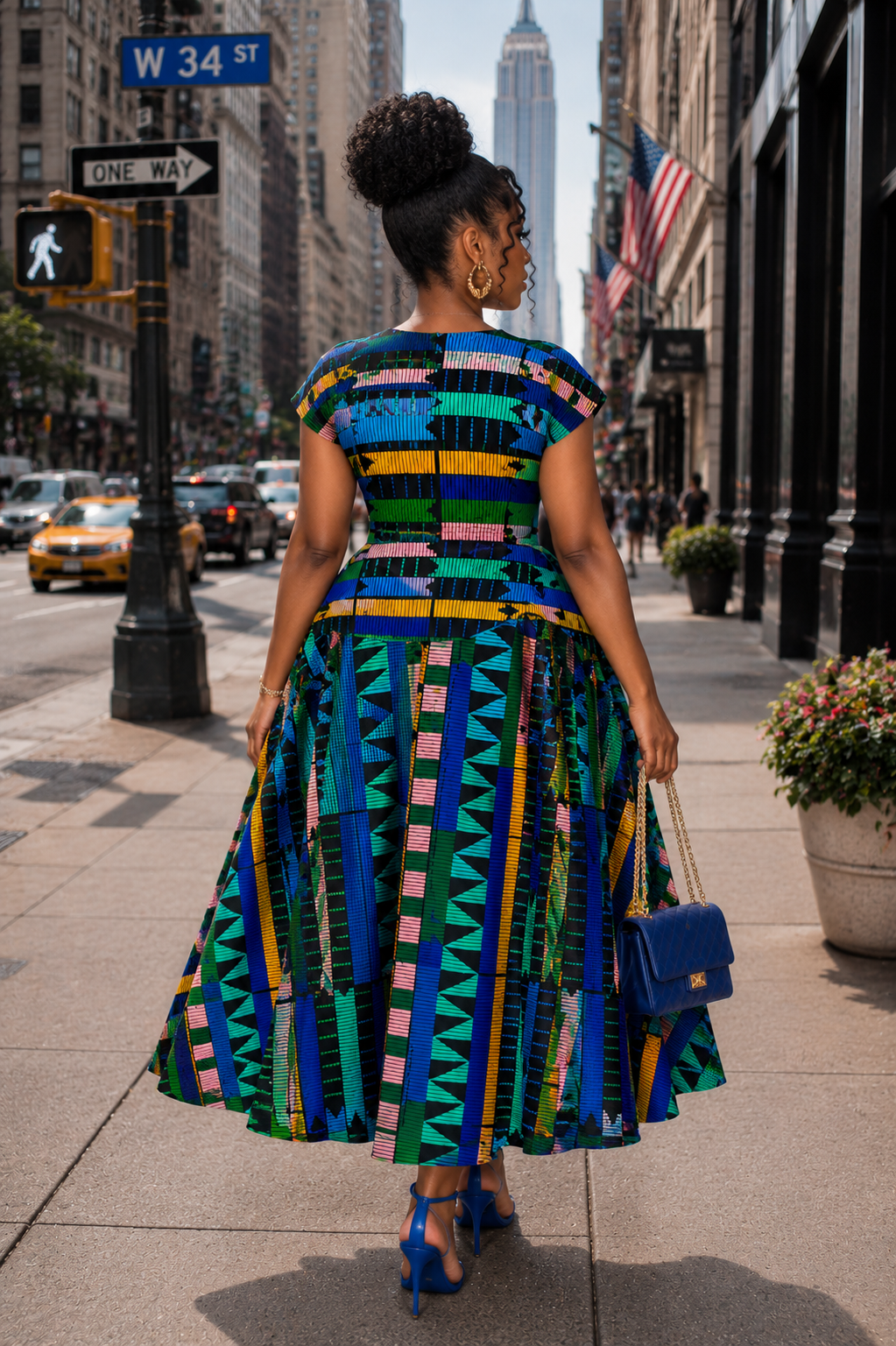 ROBE MIDI SHANI IMPRIMÉ AFRICAIN