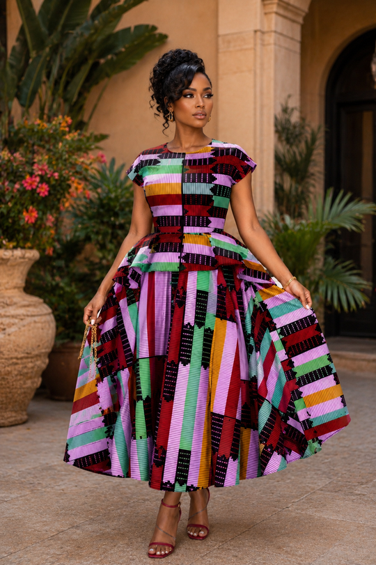 ROBE MIDI SHANI IMPRIMÉ AFRICAIN