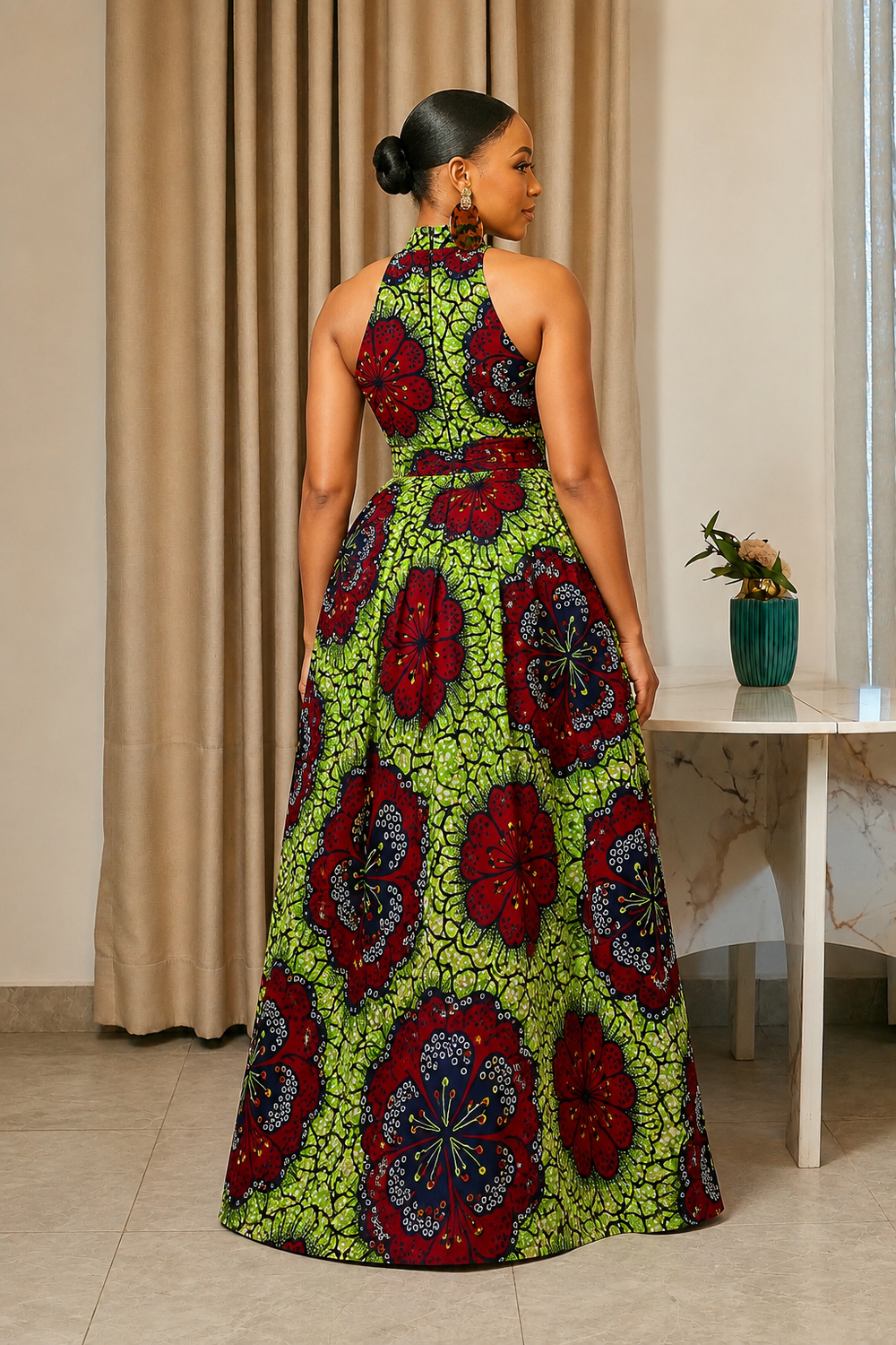 TERESA AFRICAN PRINT MAXI DRESS