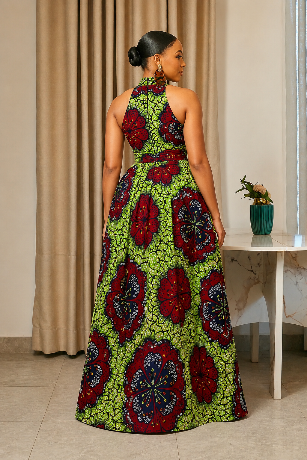 TERESA AFRICAN PRINT MAXI DRESS