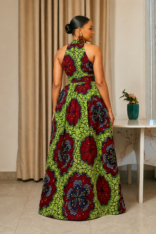 TERESA AFRICAN PRINT MAXI DRESS