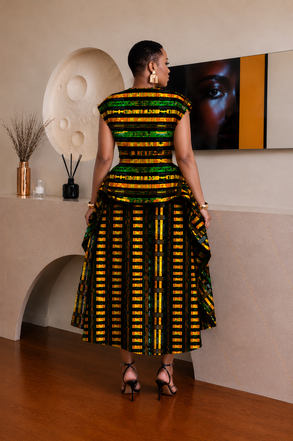 AYANA AFRICAN PRINT MIDI DRESS