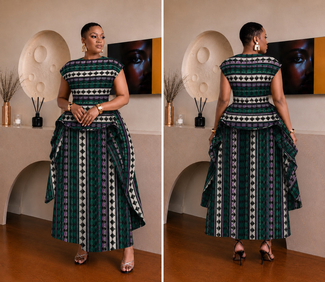 AYANA AFRICAN PRINT MIDI DRESS