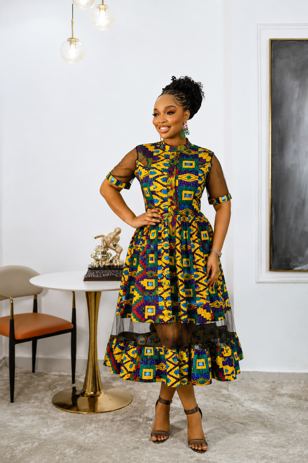 VESTIDO SHANI MIDI ESTAMPADO AFRICANO