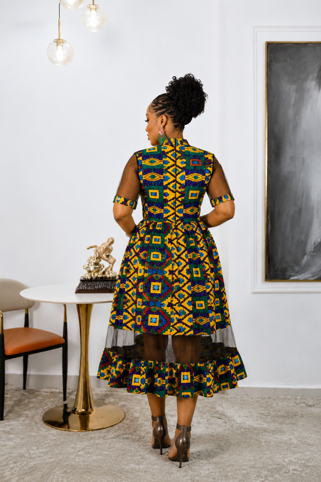 VESTIDO SHANI MIDI ESTAMPADO AFRICANO