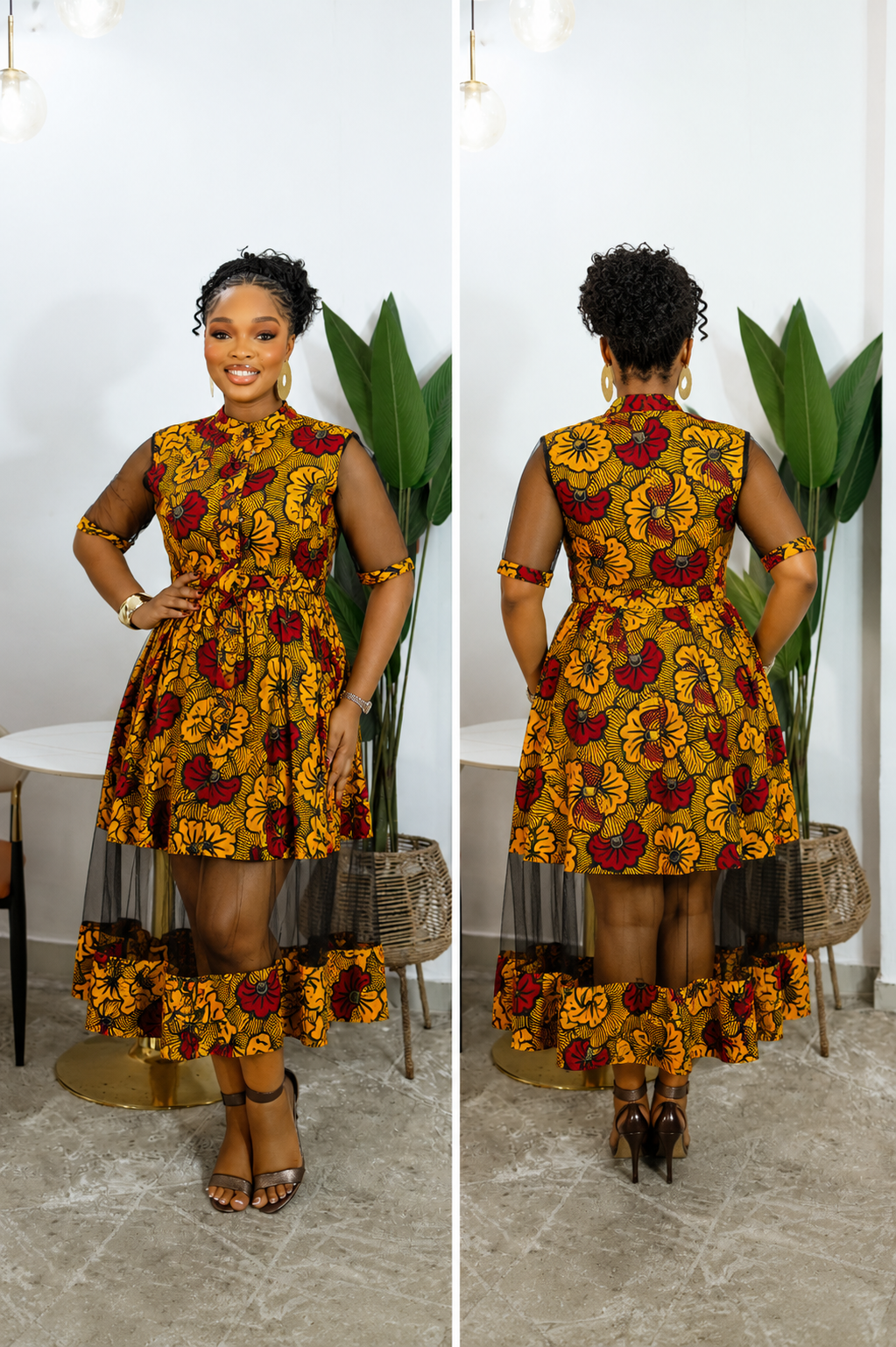 VESTIDO SHANI MIDI ESTAMPADO AFRICANO