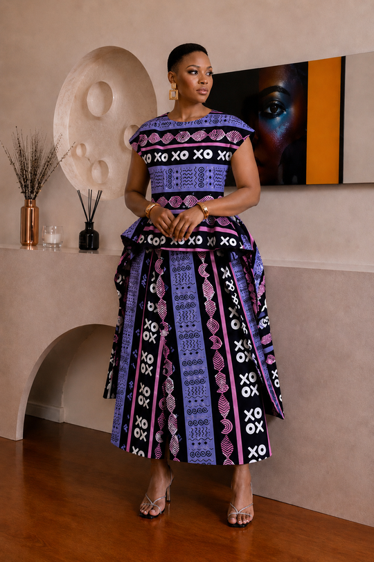 AYANA AFRICAN PRINT MIDI DRESS