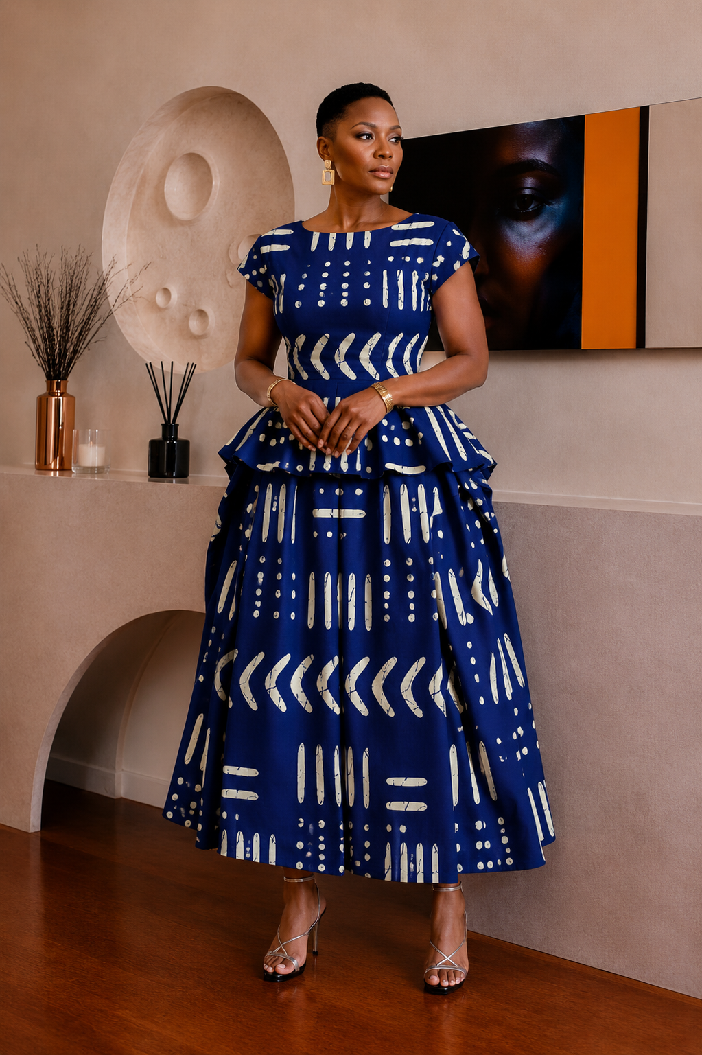 AYANA AFRICAN PRINT MIDI DRESS