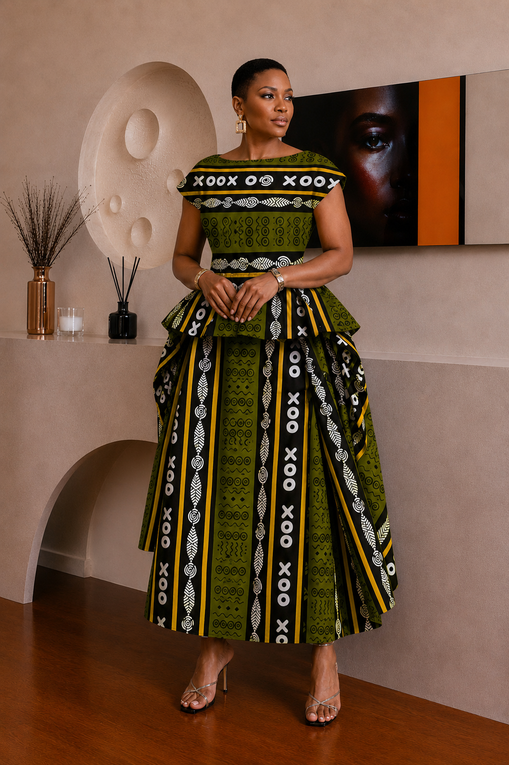 AYANA AFRICAN PRINT MIDI DRESS