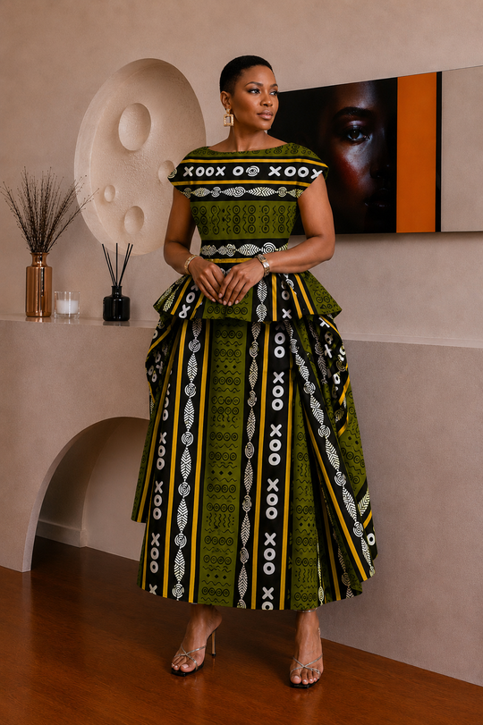 AYANA AFRICAN PRINT MIDI DRESS