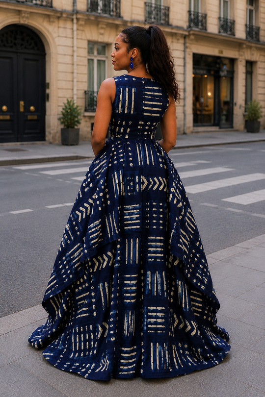 Nma African Print High-Low Maxi Dress