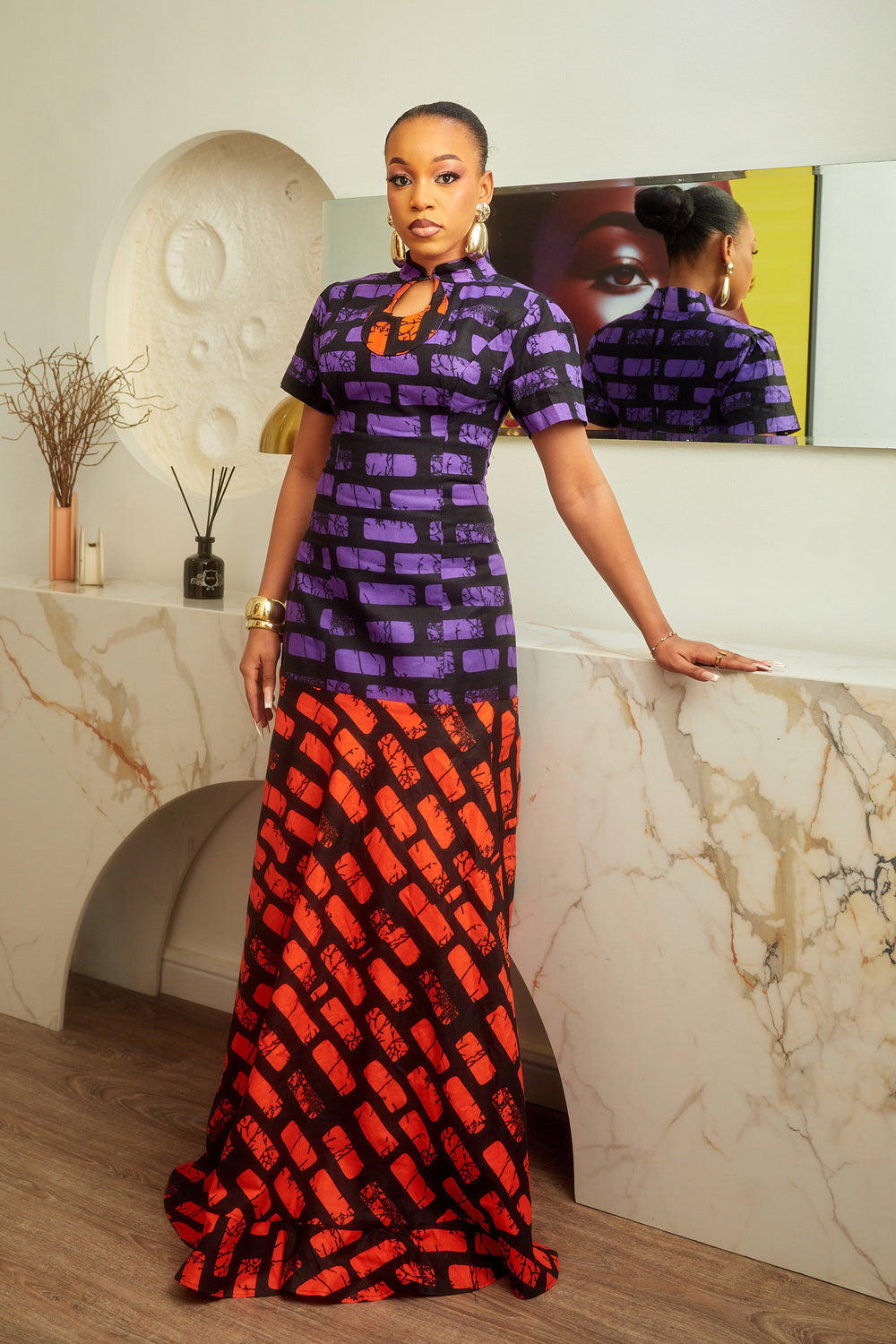 MAINA AFRICAN PRINT MAXI DRESS
