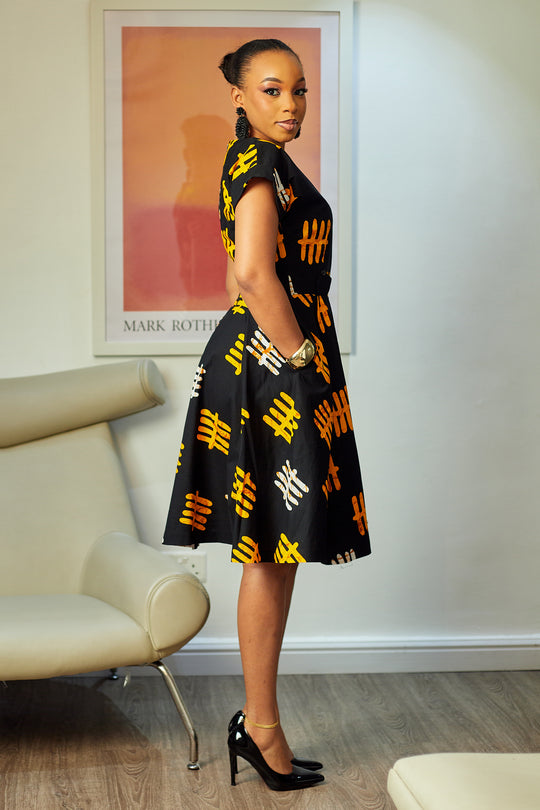 IYABO AFRICAN PRINT MIDI DRESS