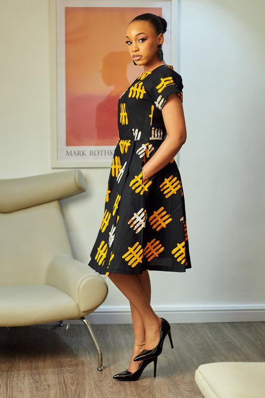 IYABO AFRICAN PRINT MIDI DRESS