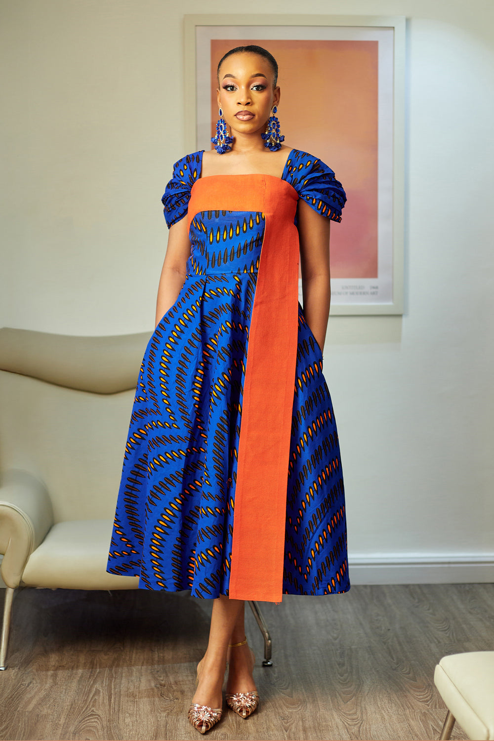 CHIZI AFRICAN PRINT MIDI DRESS