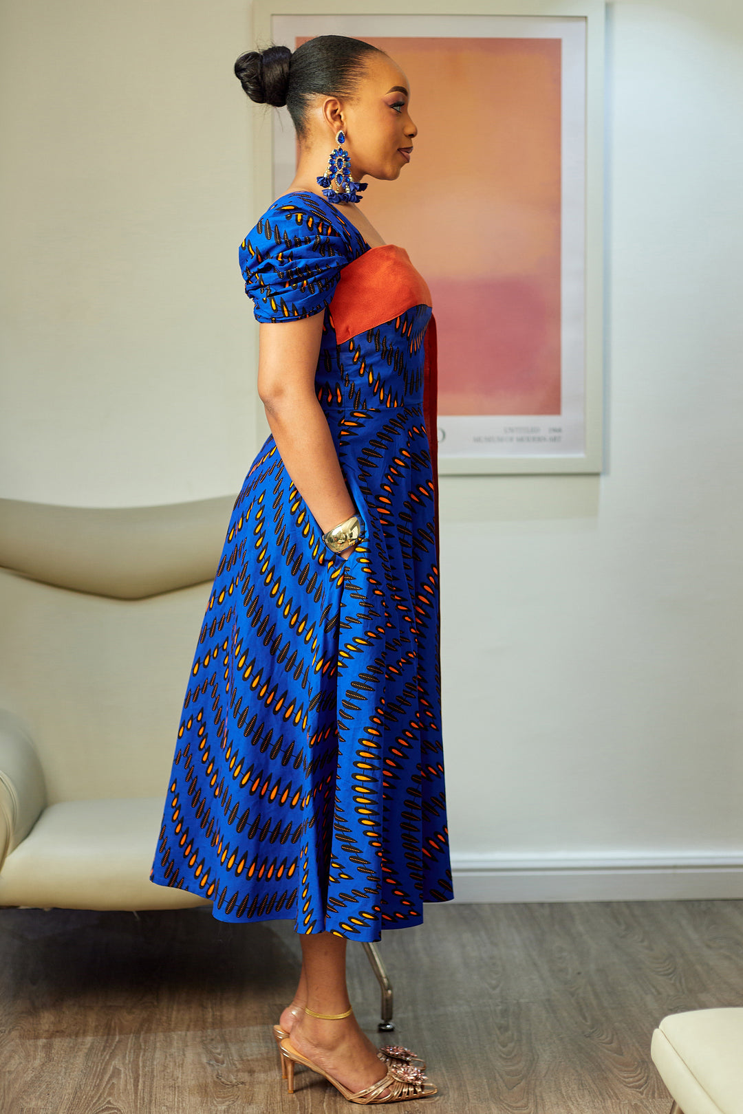 CHIZI AFRICAN PRINT MIDI DRESS