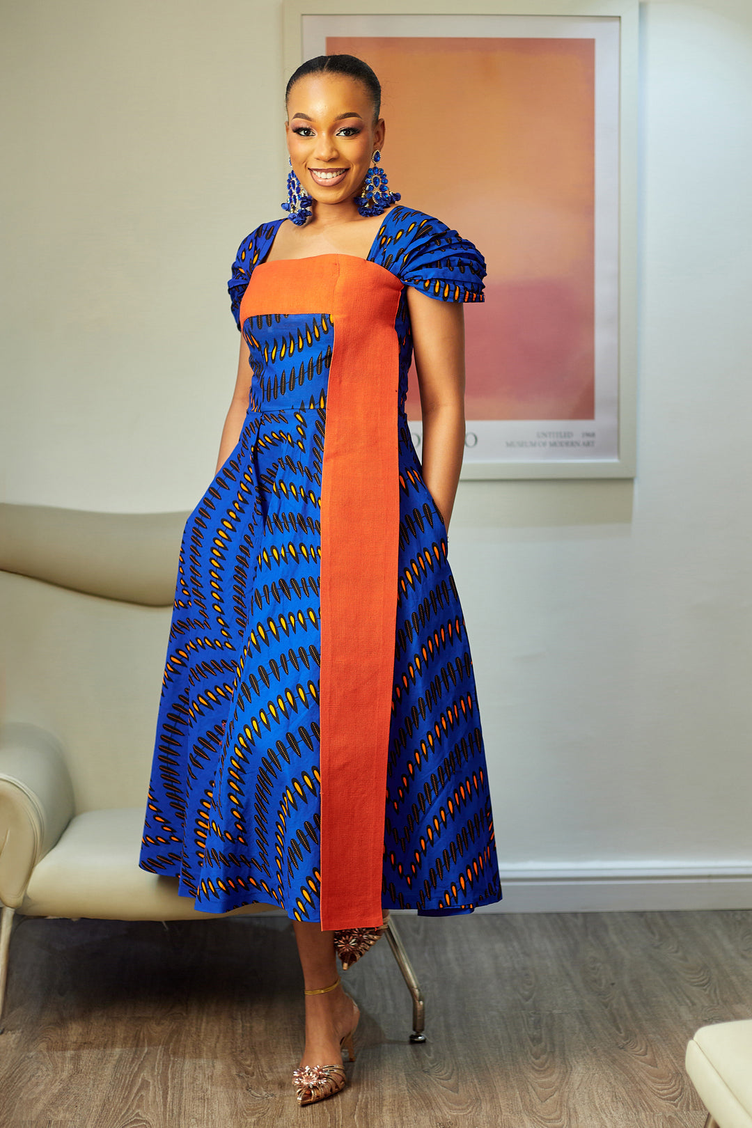 CHIZI AFRICAN PRINT MIDI DRESS