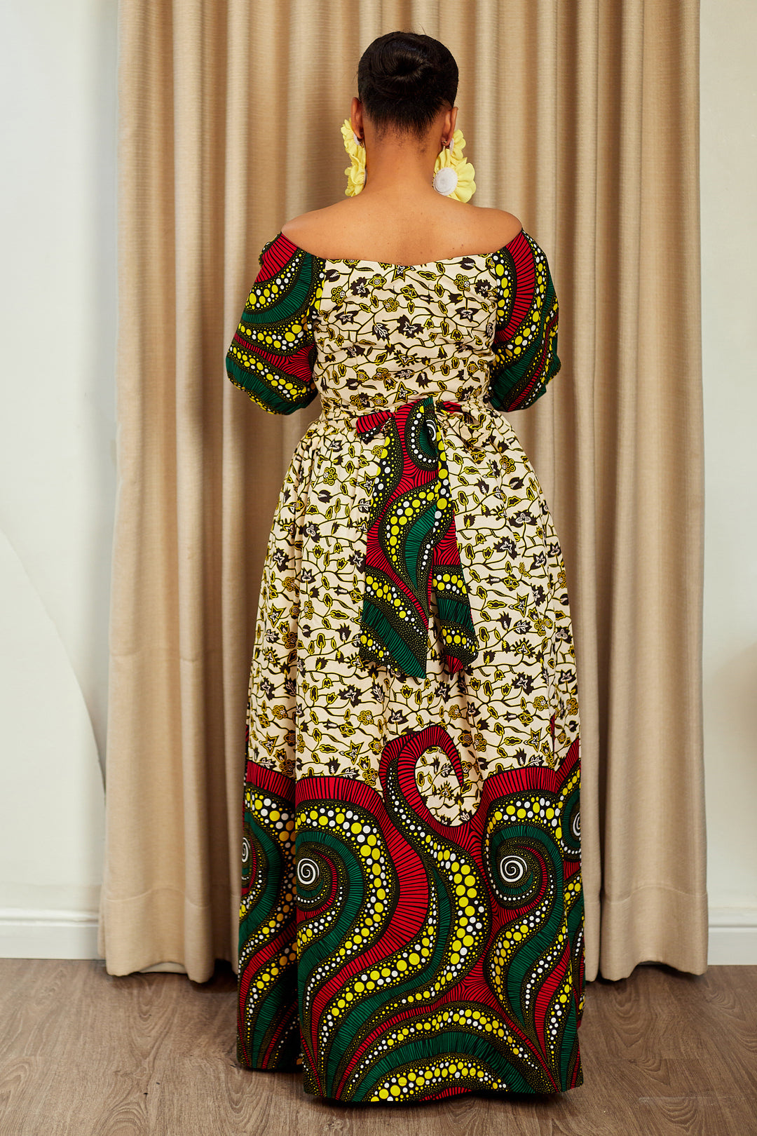 OGE AFRICAN PRINT WRAP MAXI DRESS