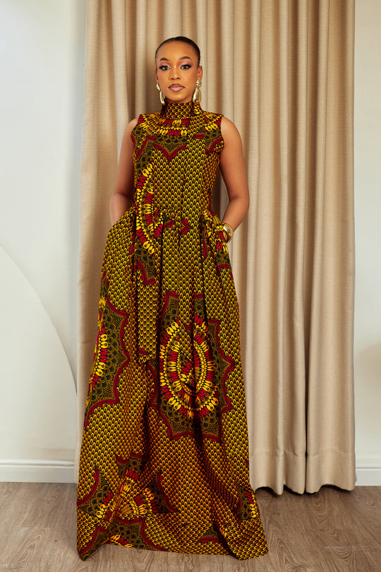 LESEDI AFRICAN PRINT MAXI DRESS