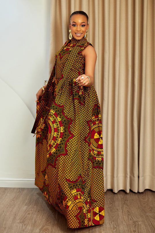 LESEDI AFRICAN PRINT MAXI DRESS