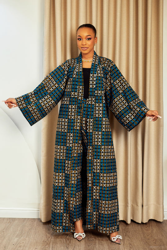 REKIYA AFRICAN PRINT KIMONO SET