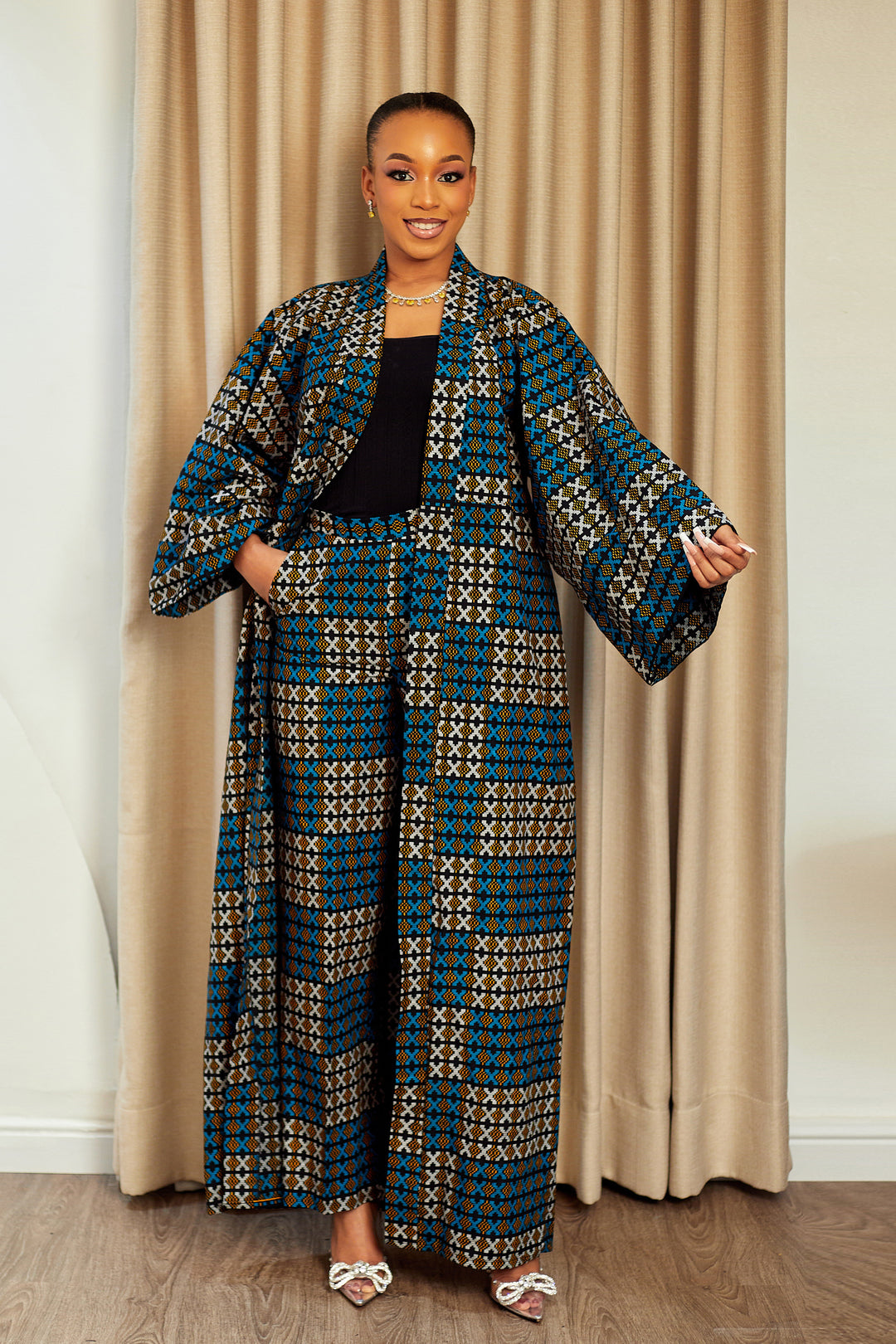 REKIYA AFRICAN PRINT KIMONO SET