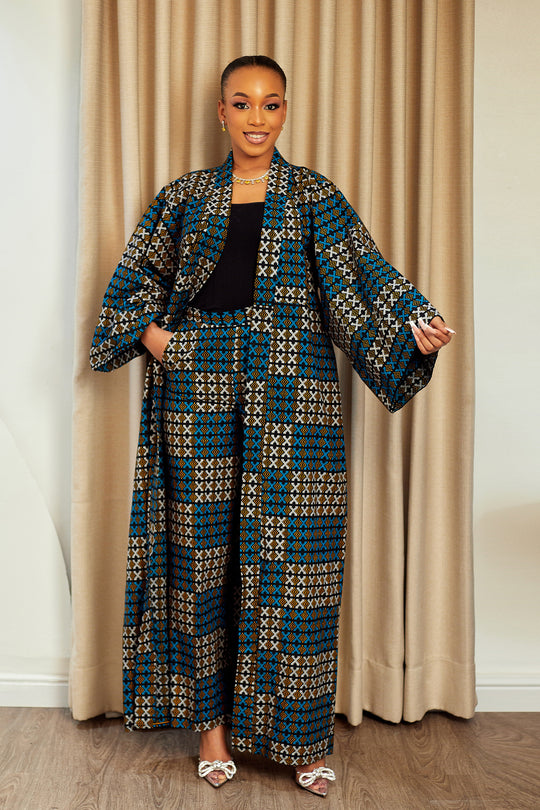 REKIYA AFRICAN PRINT KIMONO SET