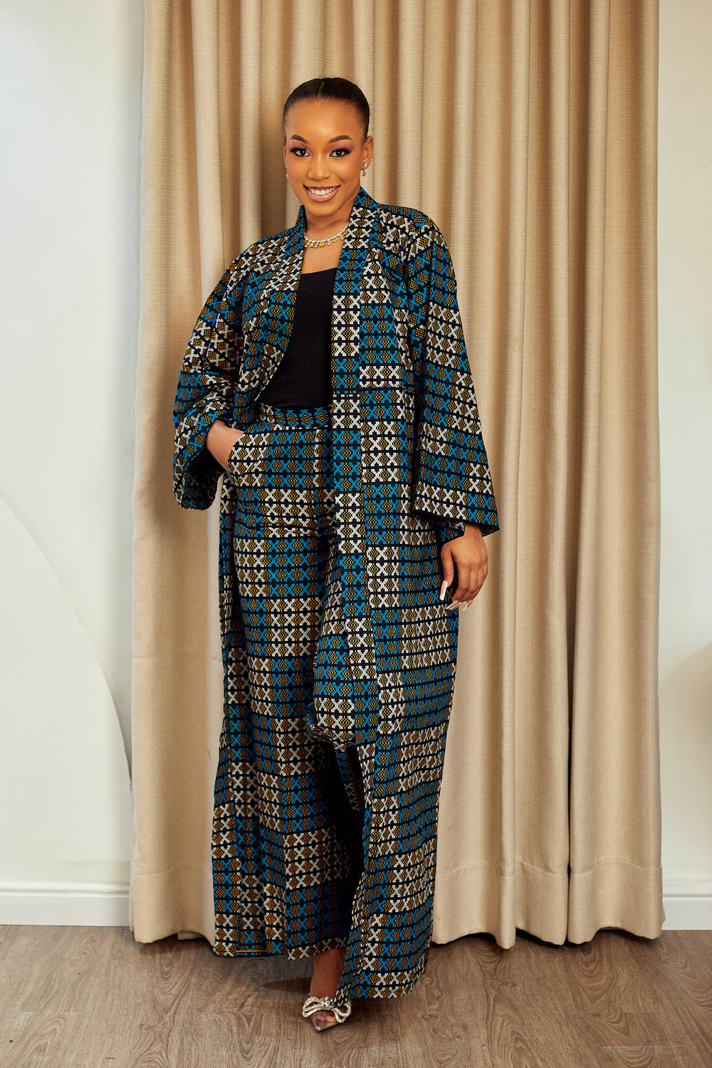 REKIYA AFRICAN PRINT KIMONO SET