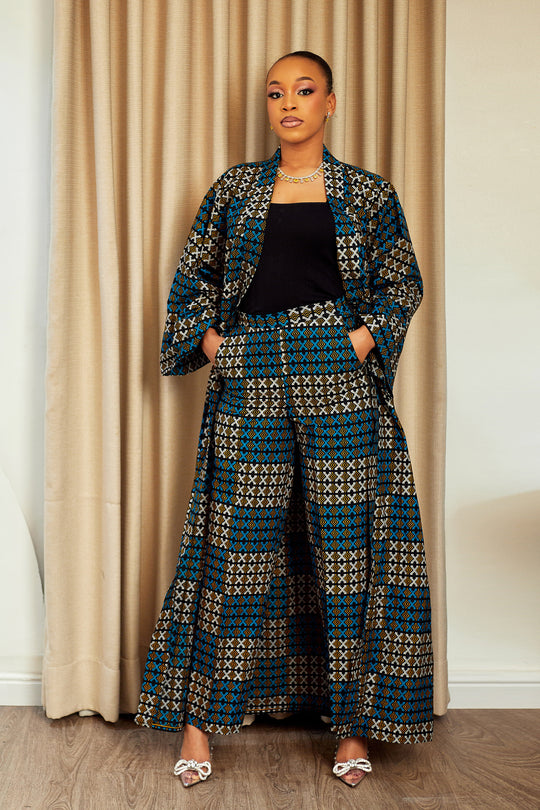 REKIYA AFRICAN PRINT KIMONO SET