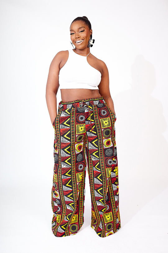 PANTALON LARGE IMPRIMÉ AFRICAIN TOPE