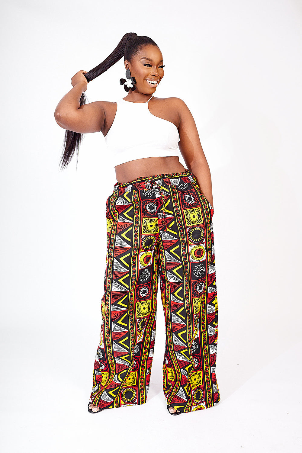 PANTALON LARGE IMPRIMÉ AFRICAIN TOPE