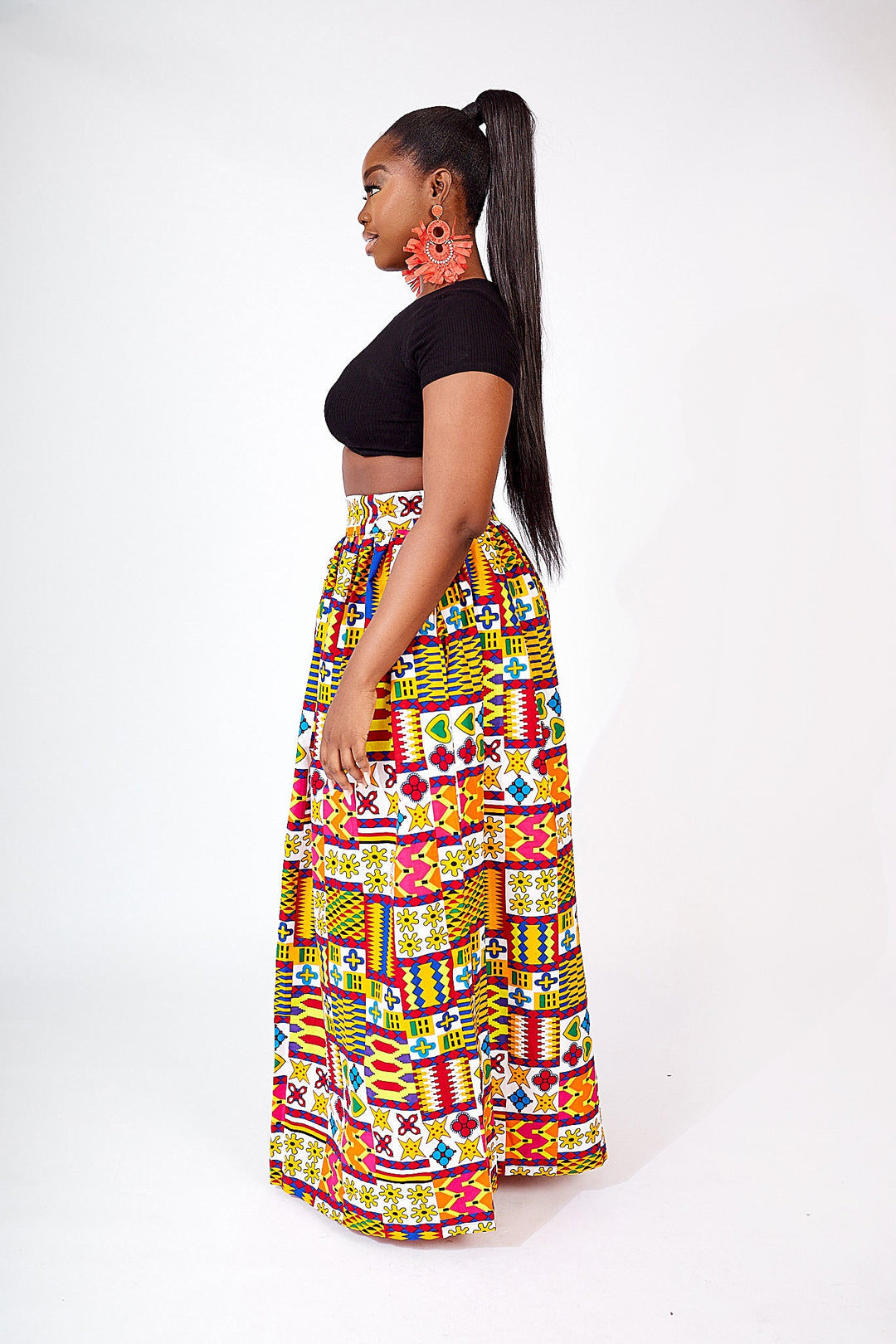 SALE TELE AFRICAN PRINT MAXI SKIRT