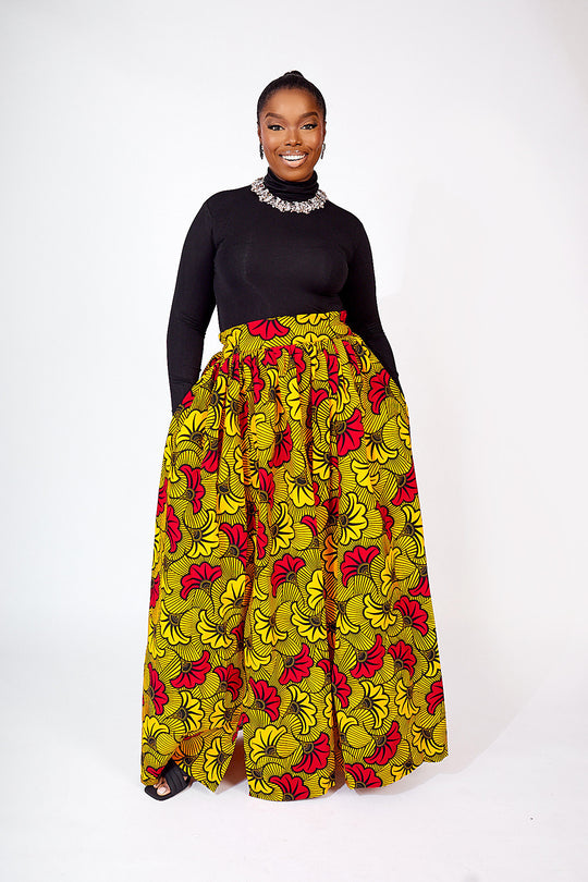 KHANDI AFRICAN PRINT MAXI SKIRT