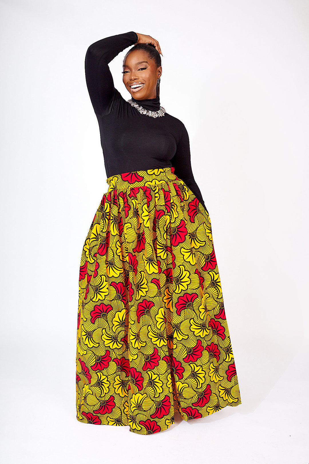 KHANDI AFRICAN PRINT MAXI SKIRT