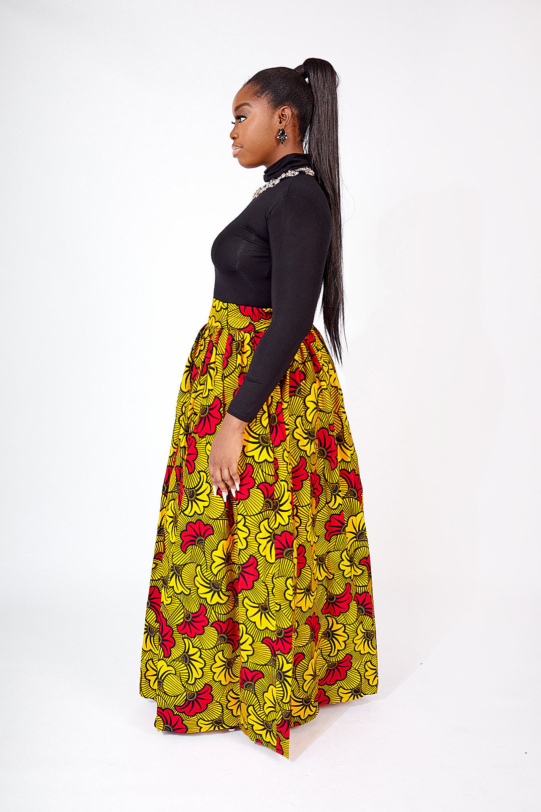 KHANDI AFRICAN PRINT MAXI SKIRT