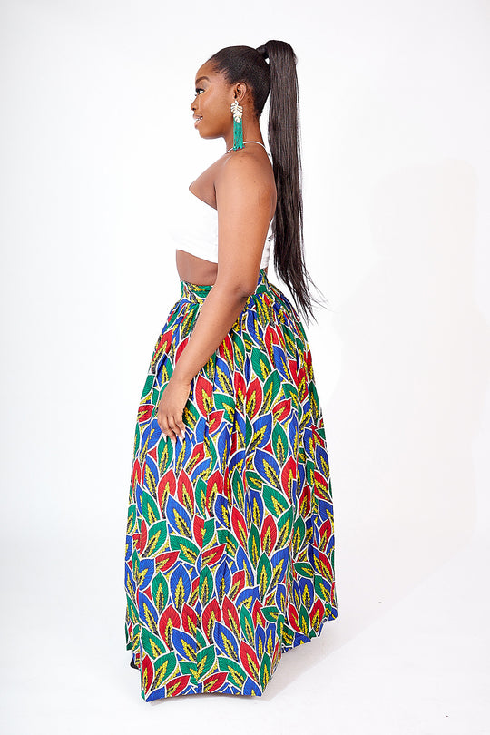 JUPE MAXI SEKI IMPRIMÉ AFRICAIN