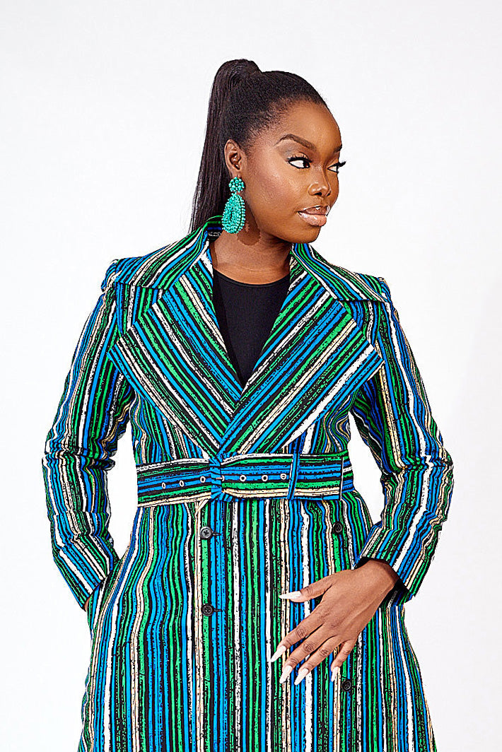 AFRICAN PRINT JOLADE TRENCH JACKET