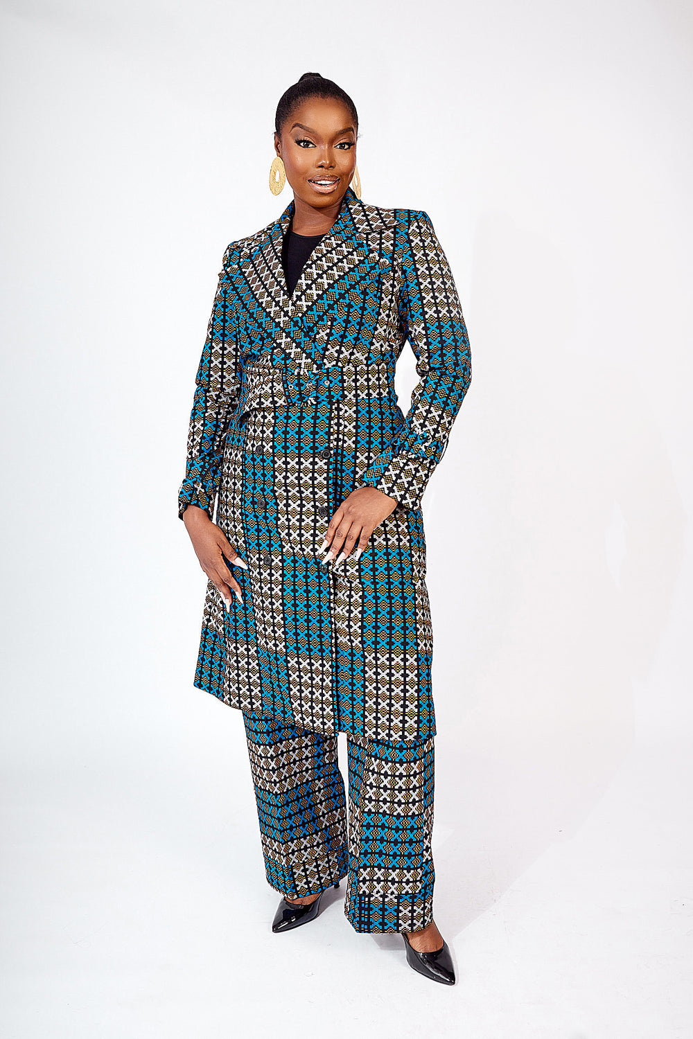 AFRICAN PRINT REMI TRENCH JACKET