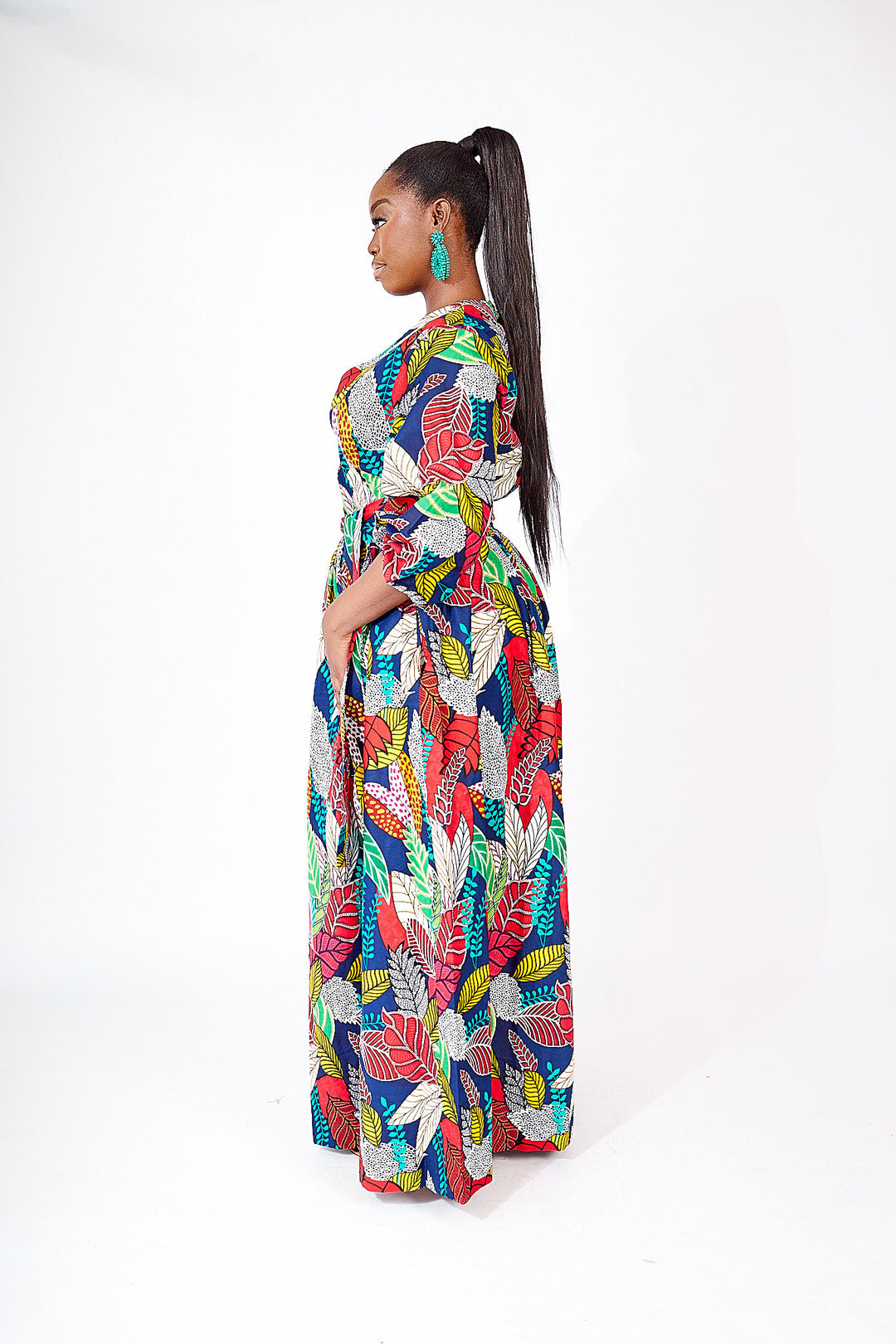 african print maxi dress