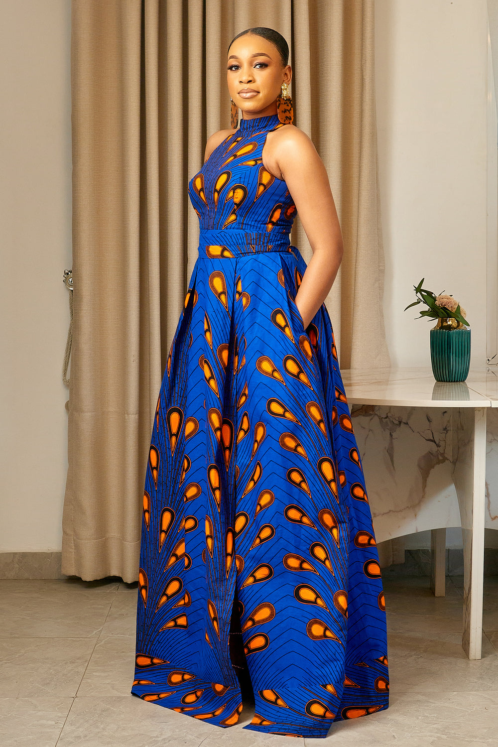 Diane African Print Halter Neck Maxi Dress - MYTRIBENG 2XL / LONG - 65" (HEIGHT 5'8"-6'0") Diane African Print Halter Neck Maxi Dress - MYTRIBENG 2XL / LONG - 65" (HEIGHT 5'8"-6'0")