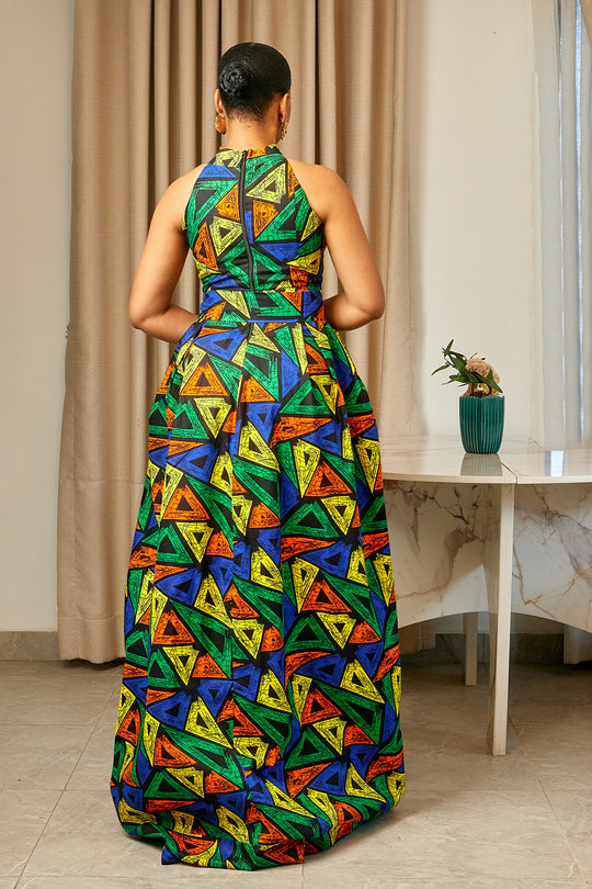IZA AFRICAN PRINT MAXI DRESS