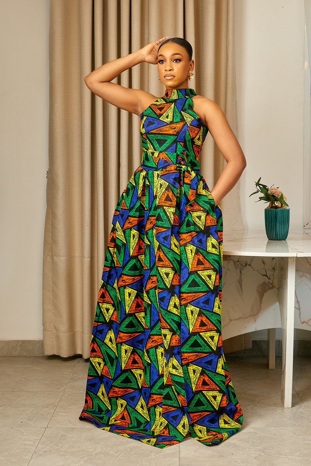 IZA AFRICAN PRINT MAXI DRESS