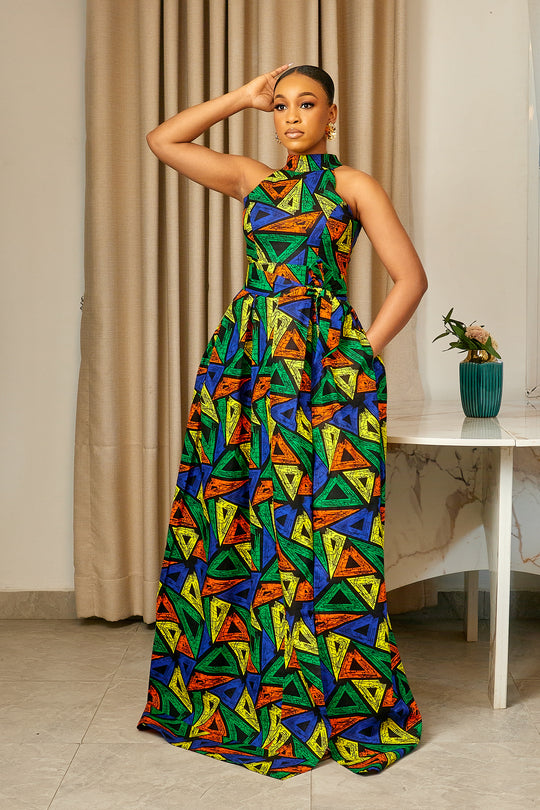 IZA AFRICAN PRINT MAXI DRESS