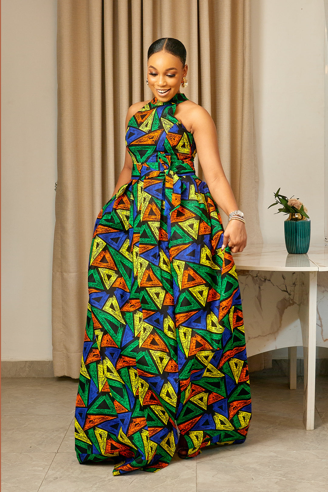IZA AFRICAN PRINT MAXI DRESS